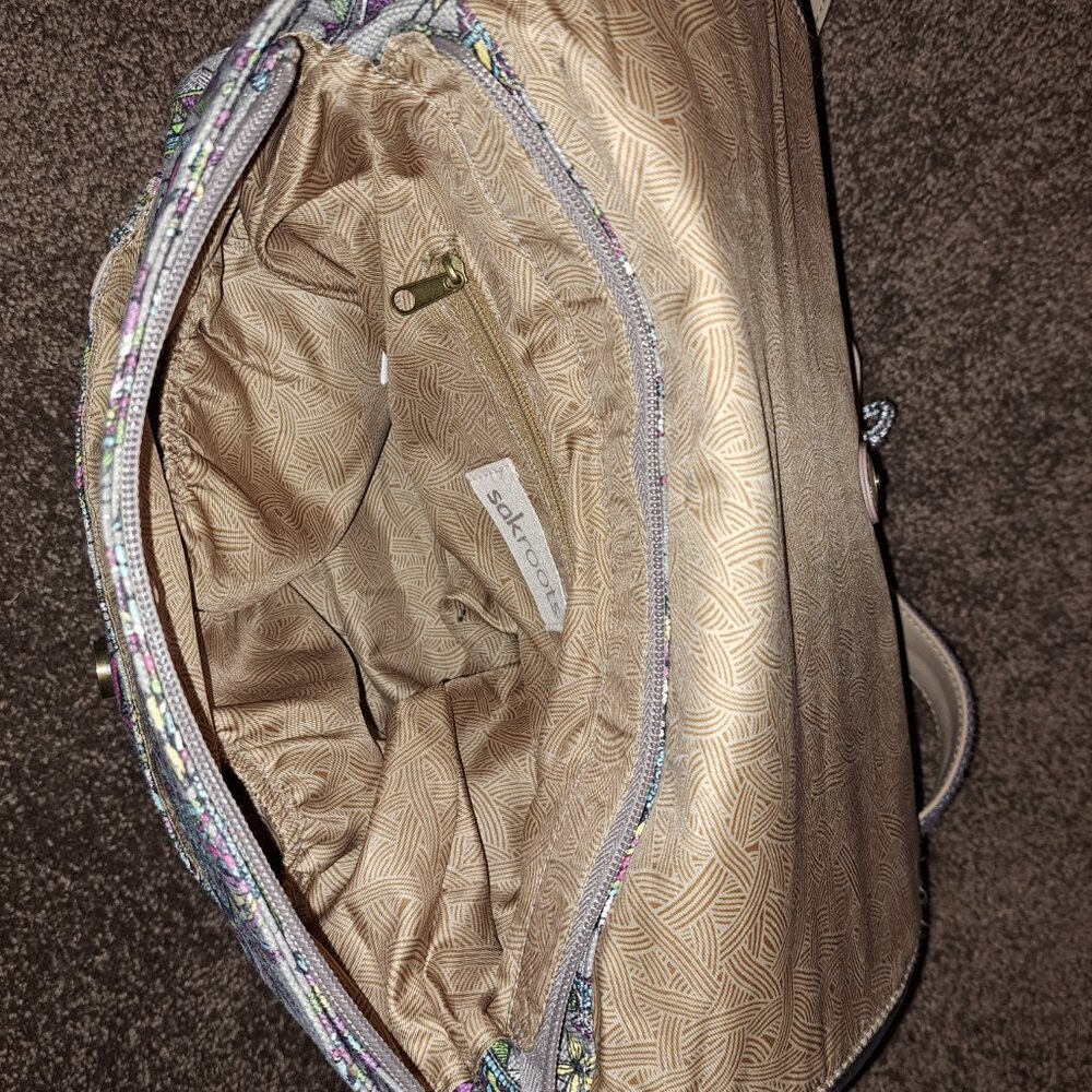 SAKROOTS Backpack/Crossbody Convertible Floral Owl Peace Pattern Bag - Picture 6 of 14